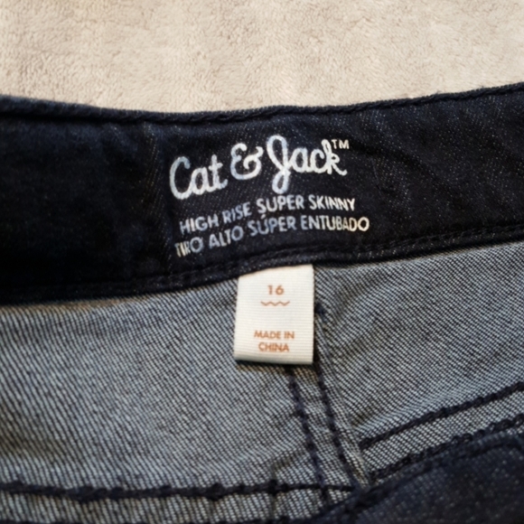 Cat and Jack girls navy blue skinny jeans - Picture 5 of 7